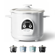 3-Cup Uncooked Ceramic Coating Small Rice Cooker, White
