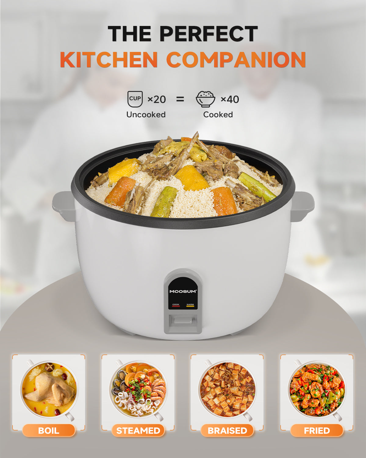 20-Cup (UnCooked), 40-Cup (Cooked) Commercial Rice Cooker