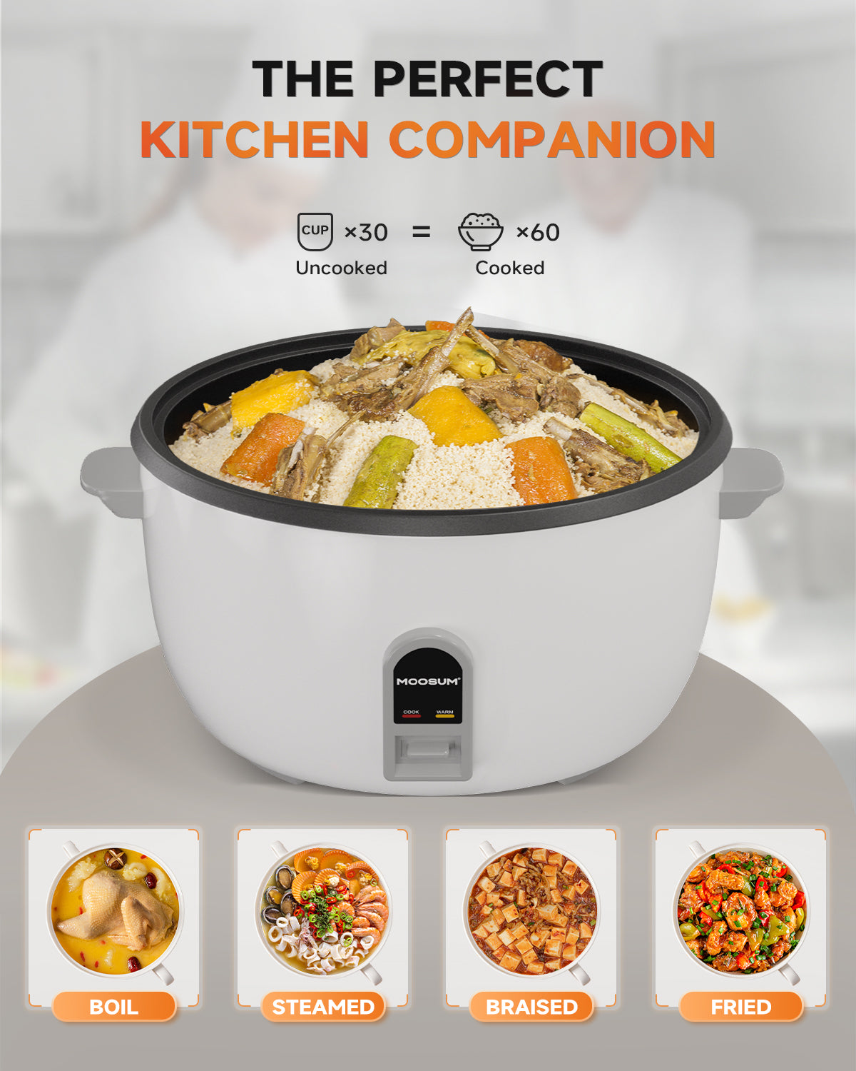 30-Cup (UnCooked), 60-Cup (Cooked) Commercial Rice Cooker
