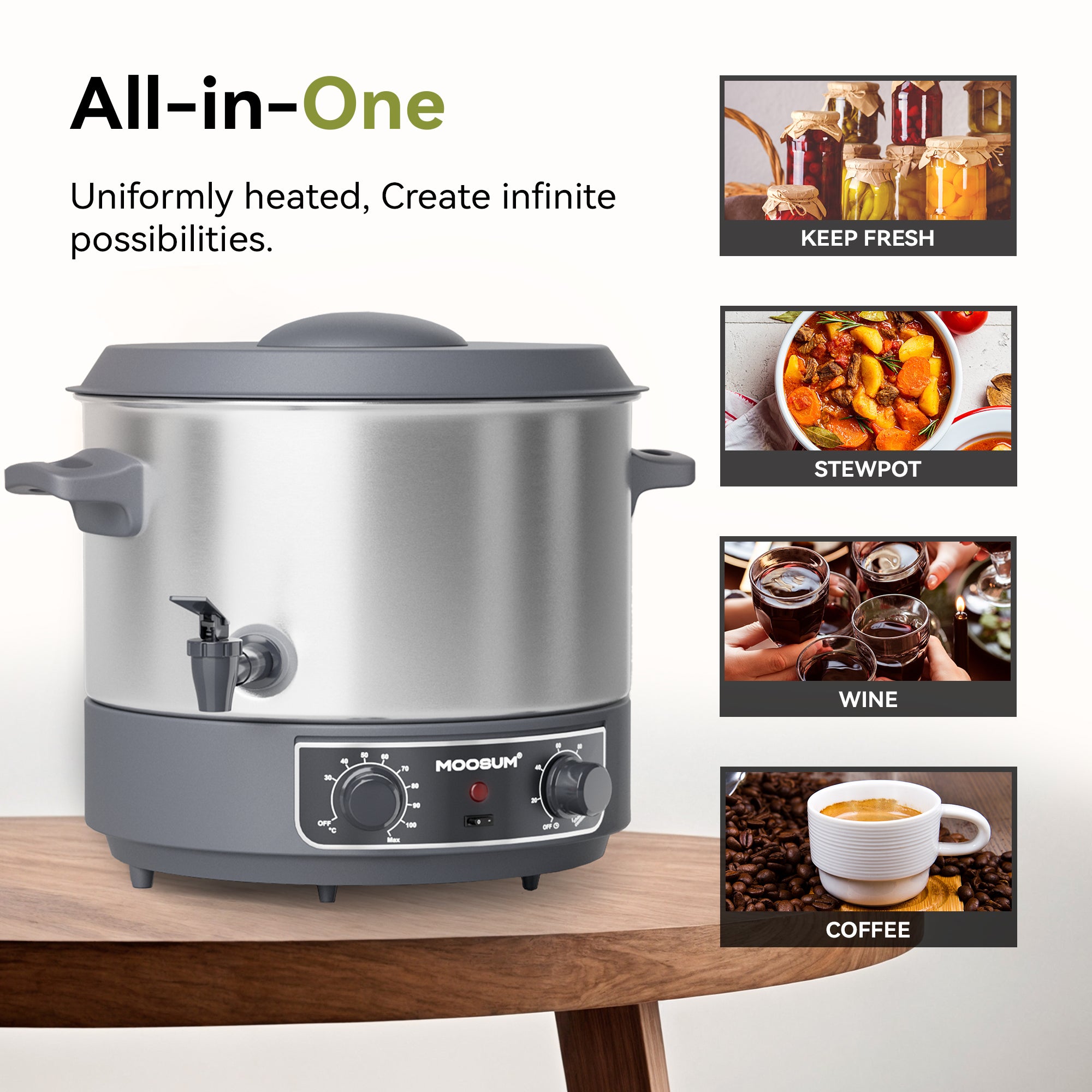 19 QT Electric Water Bath Canner, Temperature and Timer Control