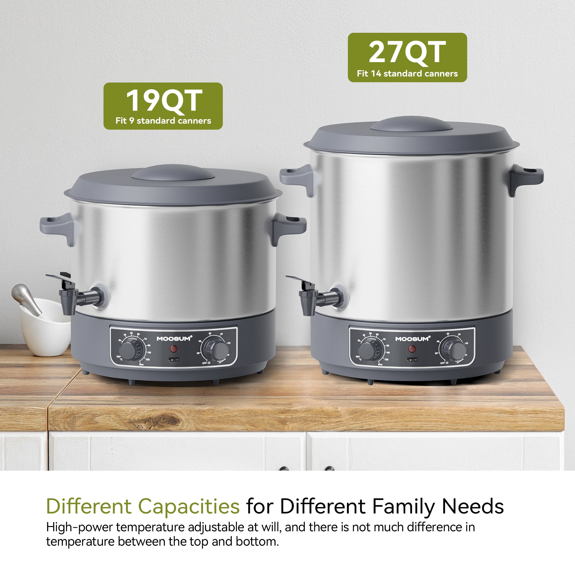 27 QT Electric Water Bath Canner, Temperature and Timer Control