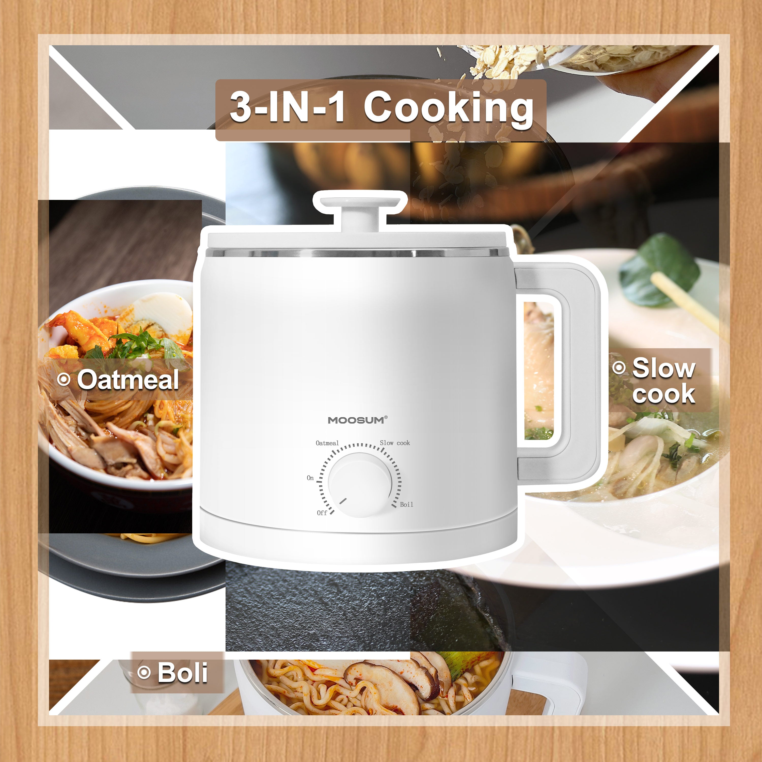 Mini Electric Hot Pot with Stainless Steel, 1.5L