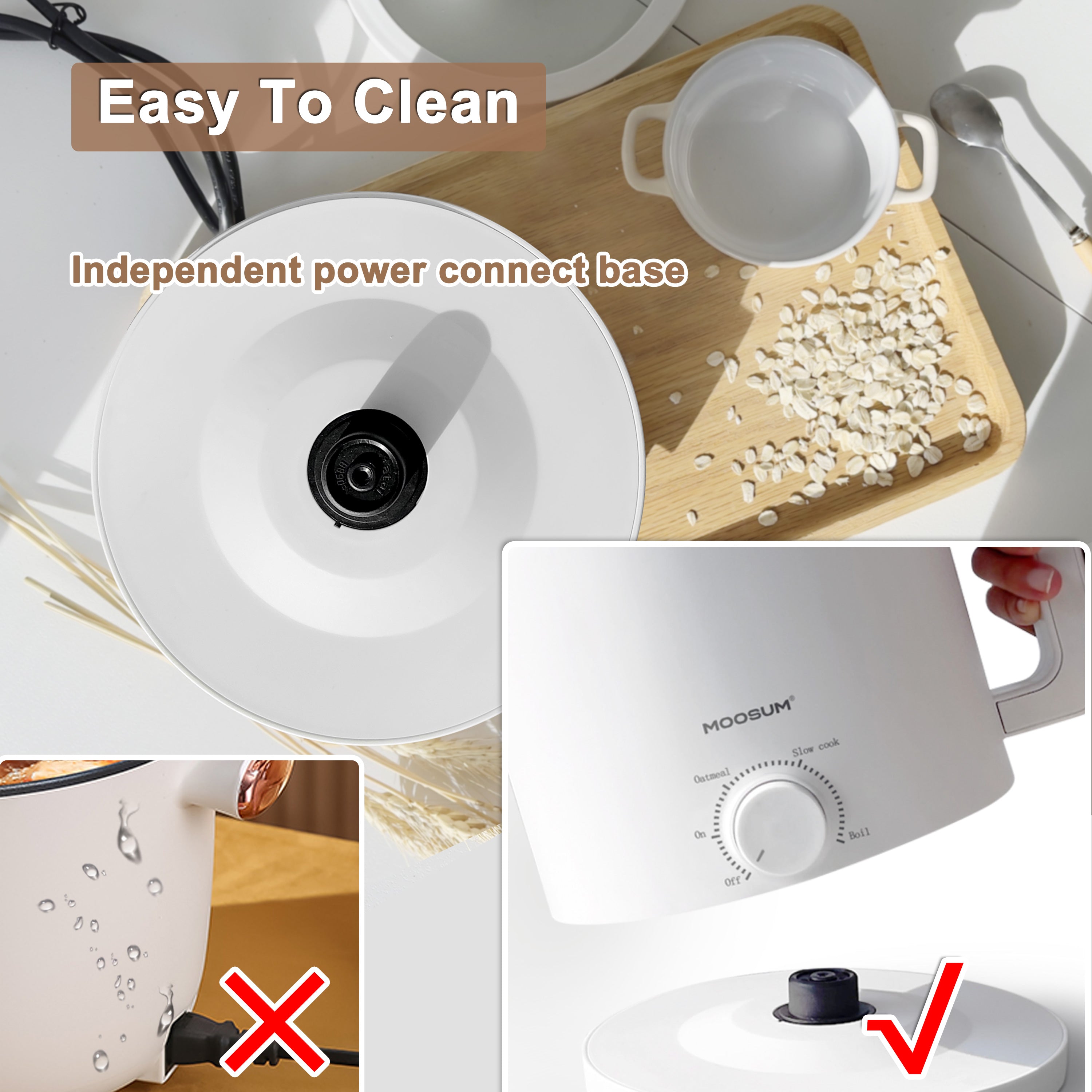 Mini Electric Hot Pot with Stainless Steel, 1.5L